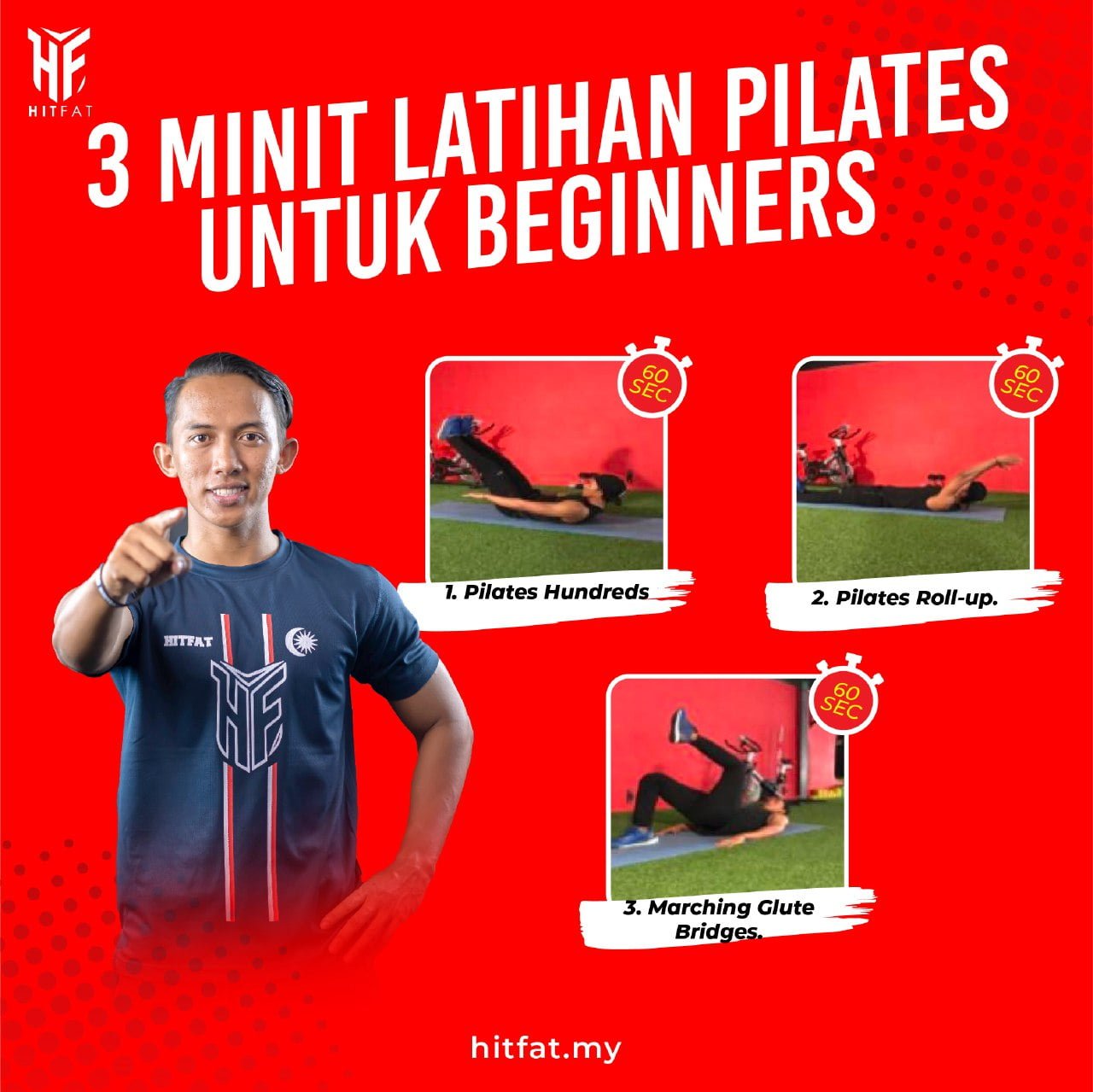 3 Minit Latihan Pilates Untuk Beginners